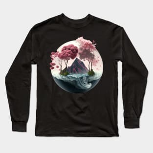 Isometric Globe and Tree: A Symbolic Fusion Long Sleeve T-Shirt